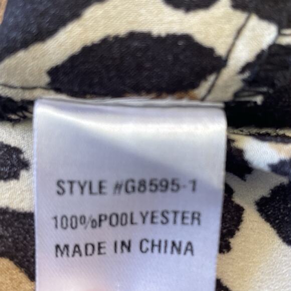 Jodifl Satin Animal Print Blazer Jacket Sz Medium Oversized Lightweight 1 Button - Picture 8 of 9